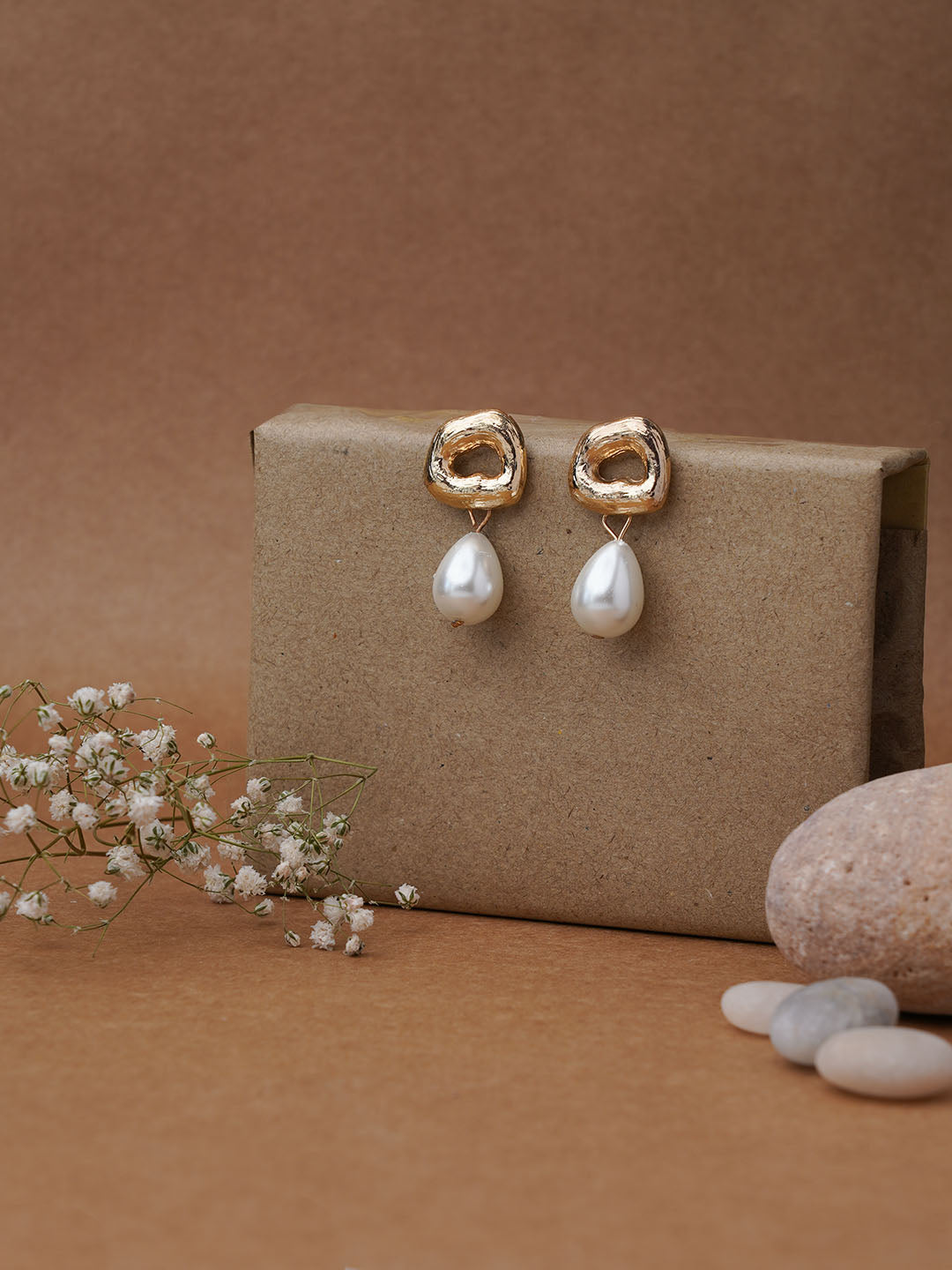 Buy Swirl Pearl Drop Earrings Online | CaratLane